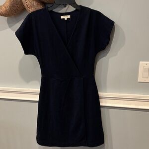 Madewell Navy Short Sleeve Wrap Mini Dress